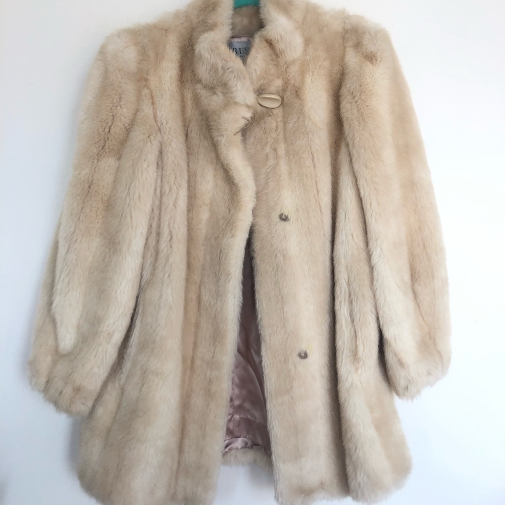 Faux fur vintage coat